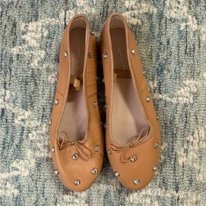 Brown Studded Ballet Flats
